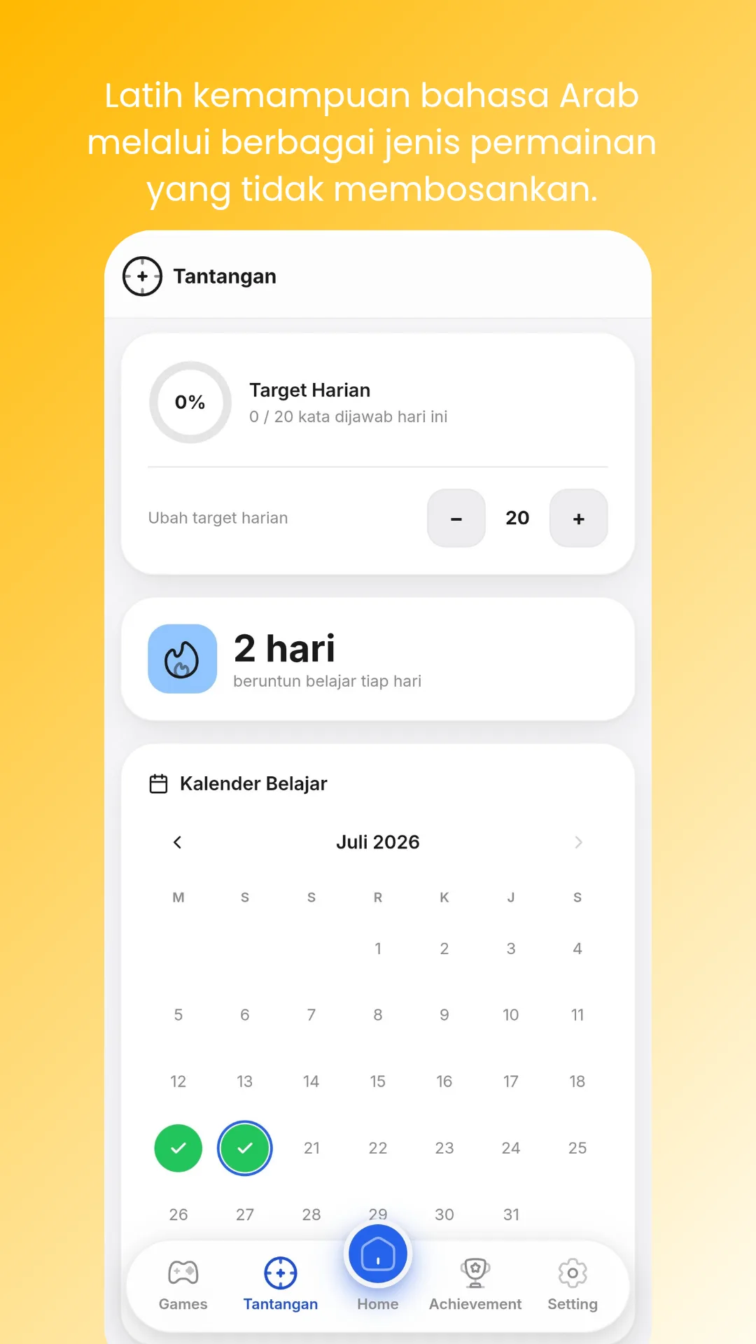 Tampilan aplikasi Play Arabic 1