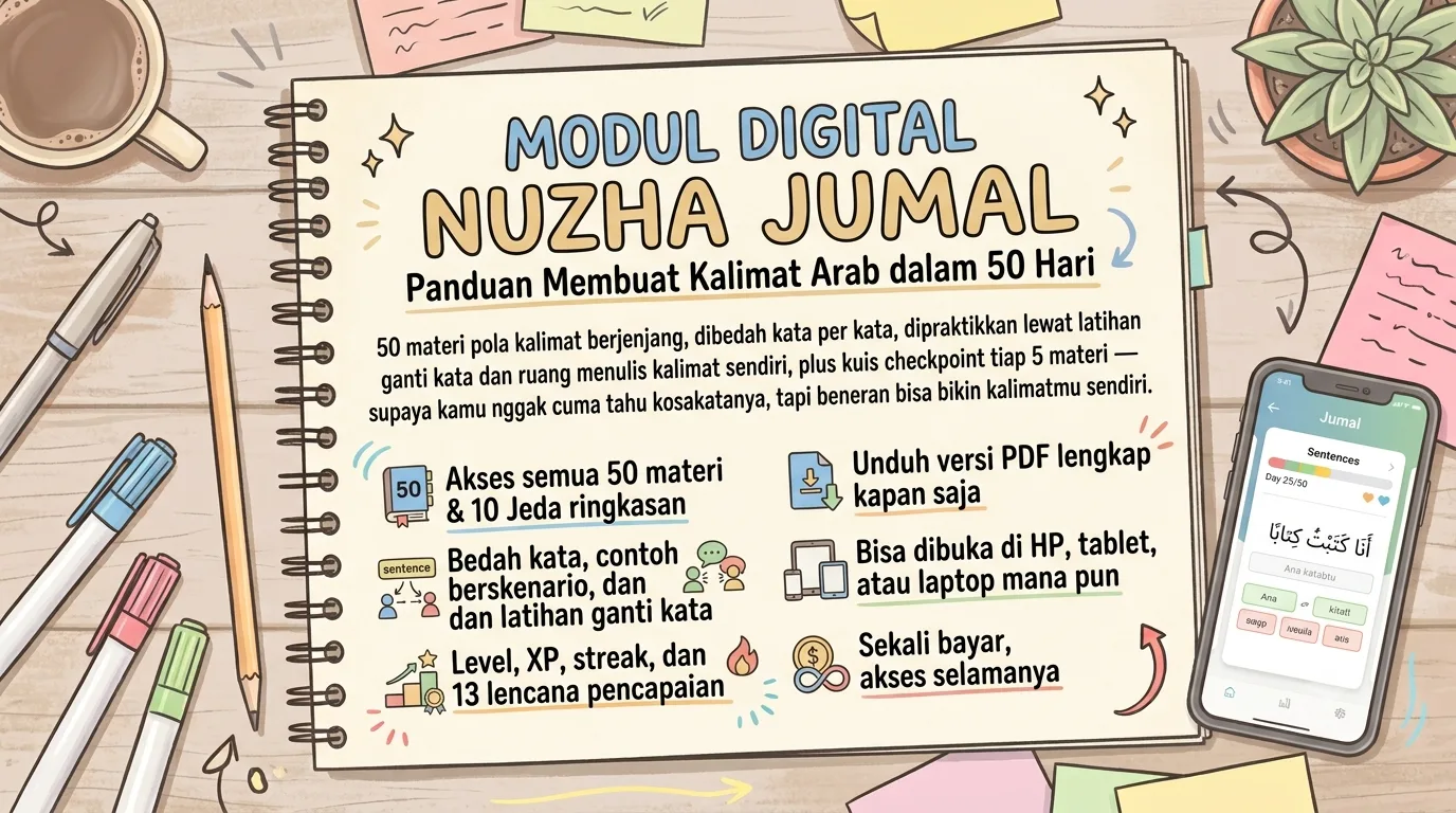 Modul Nuzha Jumal - Panduan Membuat Kalimat Arab dalam 50 Hari